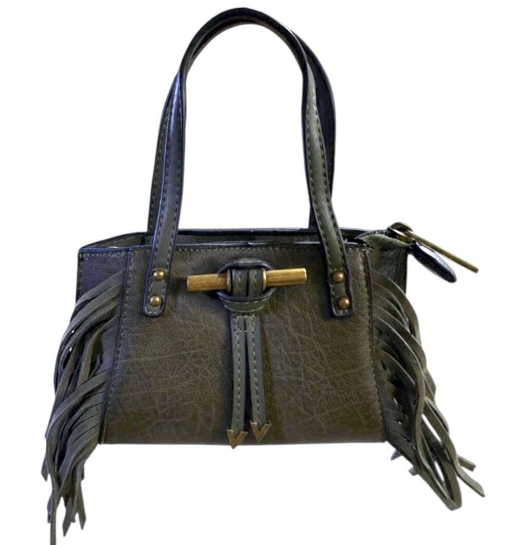 Simply Noelle Curtsy Couture Olive Green Handbag Mommy & Me Mini Fringe Purse